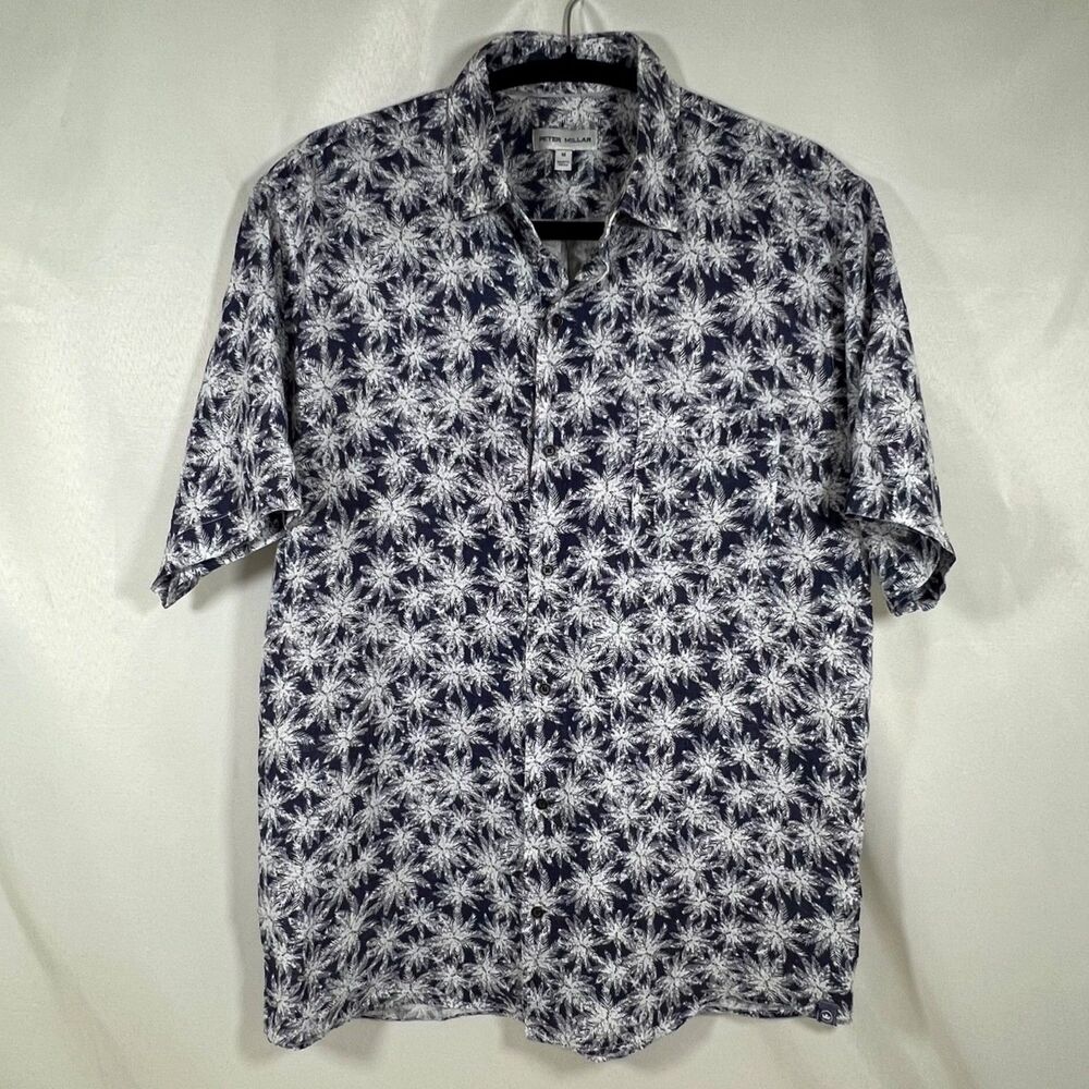 Peter Millar 100% Linen Crown Sport Tropical Fern Shirt Men’s M - MS23W71SUF